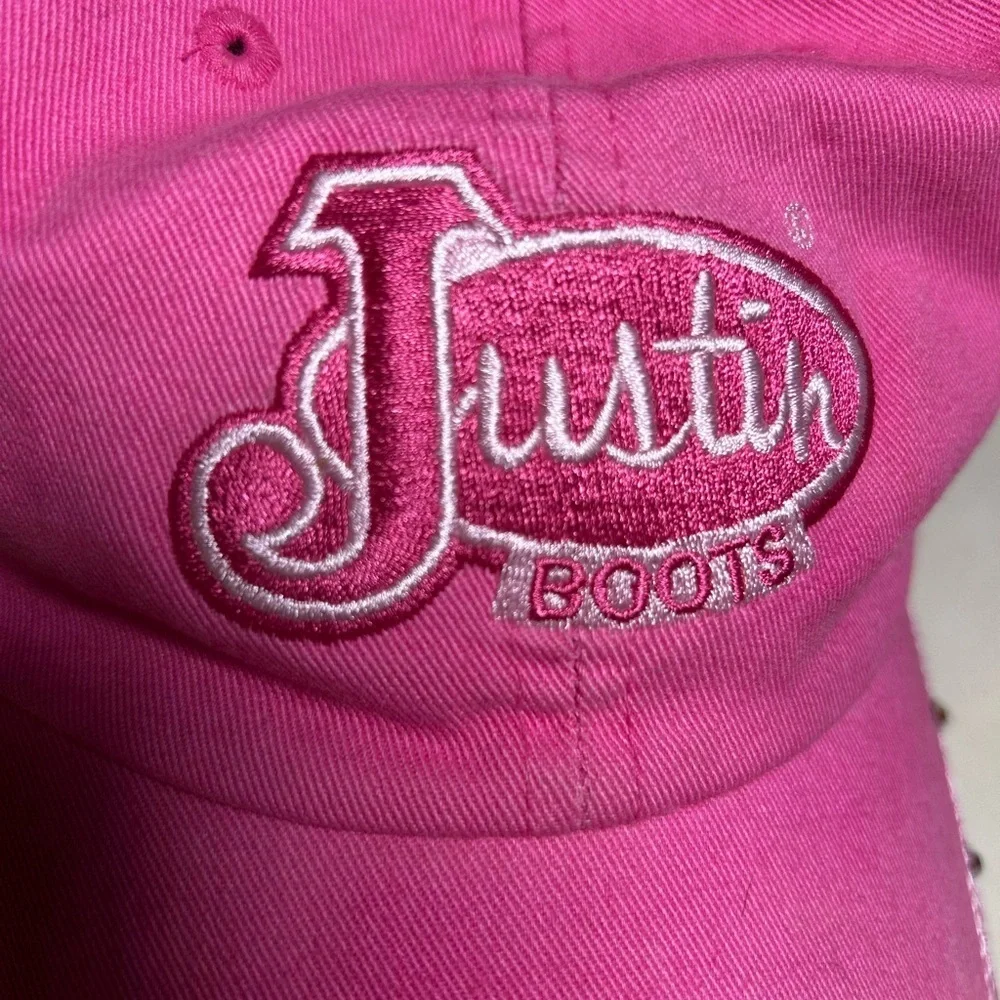 Justin Boots Women's Hot Pink Embellished Bling Rhinestone Cowgirl Ball Cap Hat